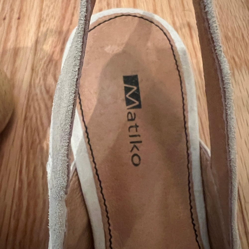 NIB Matiko Circa Peach Pointed Toe Slingback Wood… - image 8